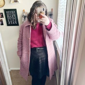 New York & Company Pink Wool Blend Coat